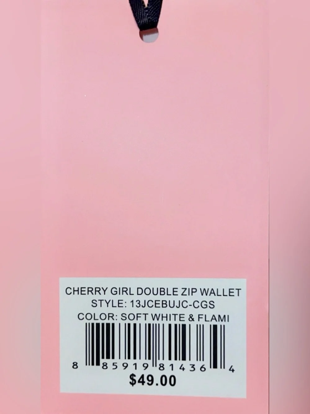 Juicy Couture Light Pink Cherry Wallet with Gold Logo and Pink Cherry Keychain